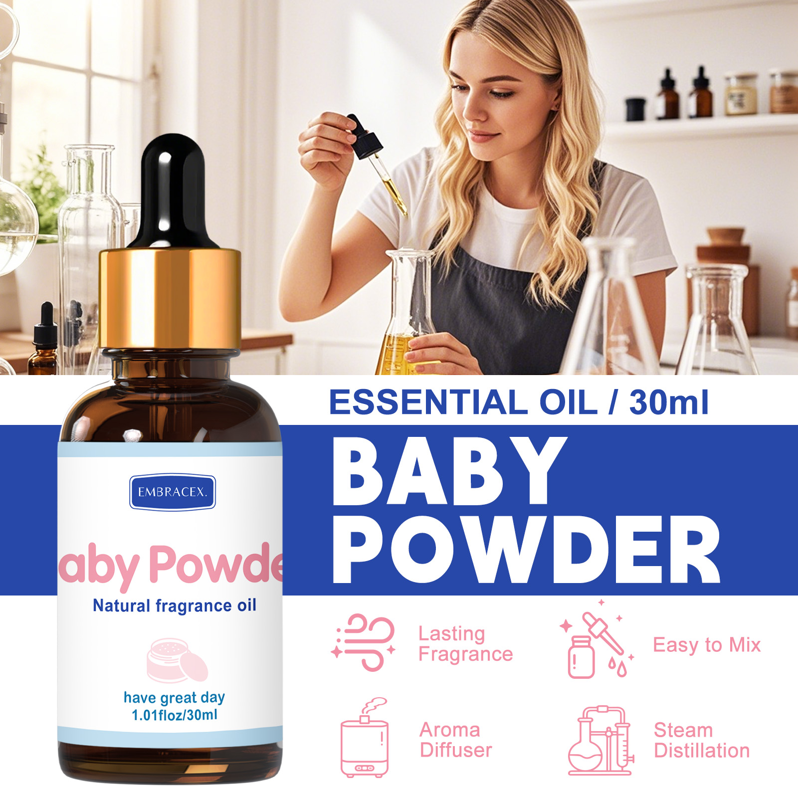 30ml Baby Powder Fragrance Oil - Candle Oil Supplies ulasan dan harga