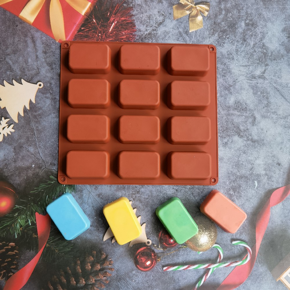 12 Cavity Square Silicone Soap - Candle Supplies Storage ulasan dan harga