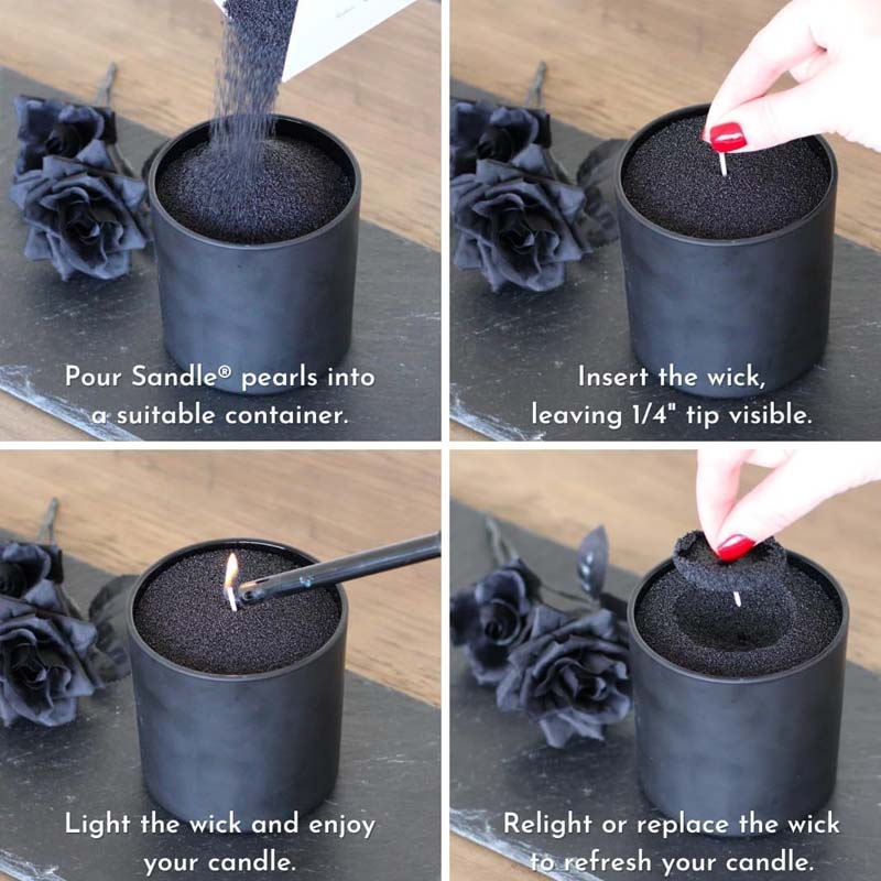 Black Candle Sand with Wick, 2 - Candle Supplies Storage ulasan dan harga