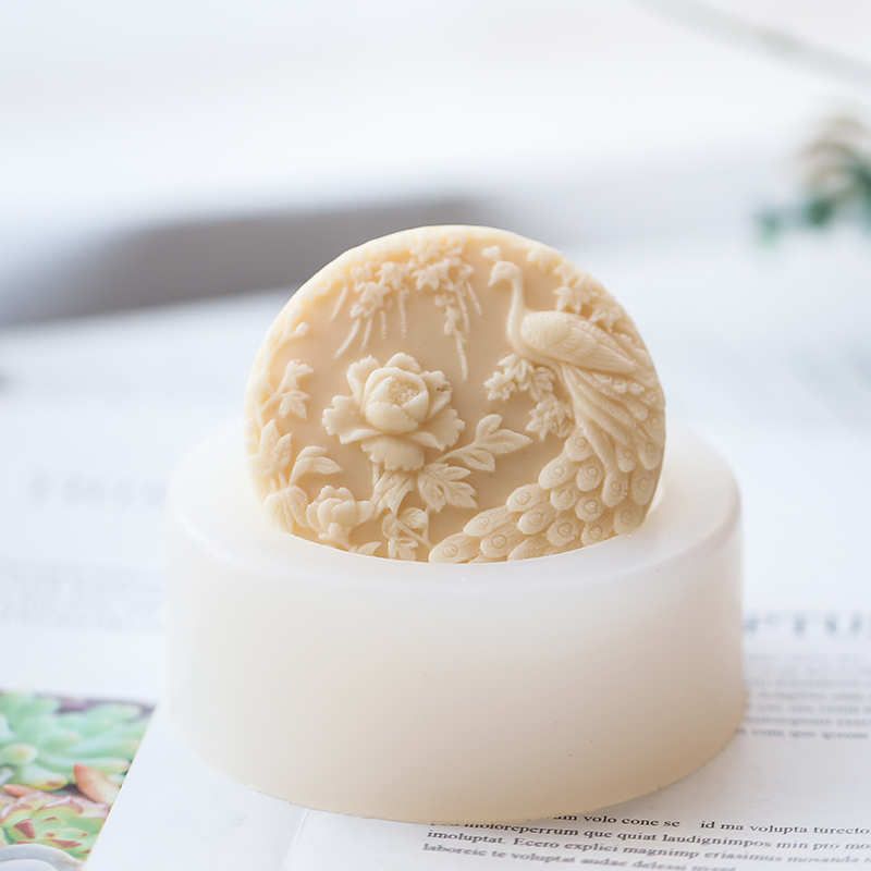 Peacock Flower Pattern Silicon - Candle Supplies Storage ulasan dan harga