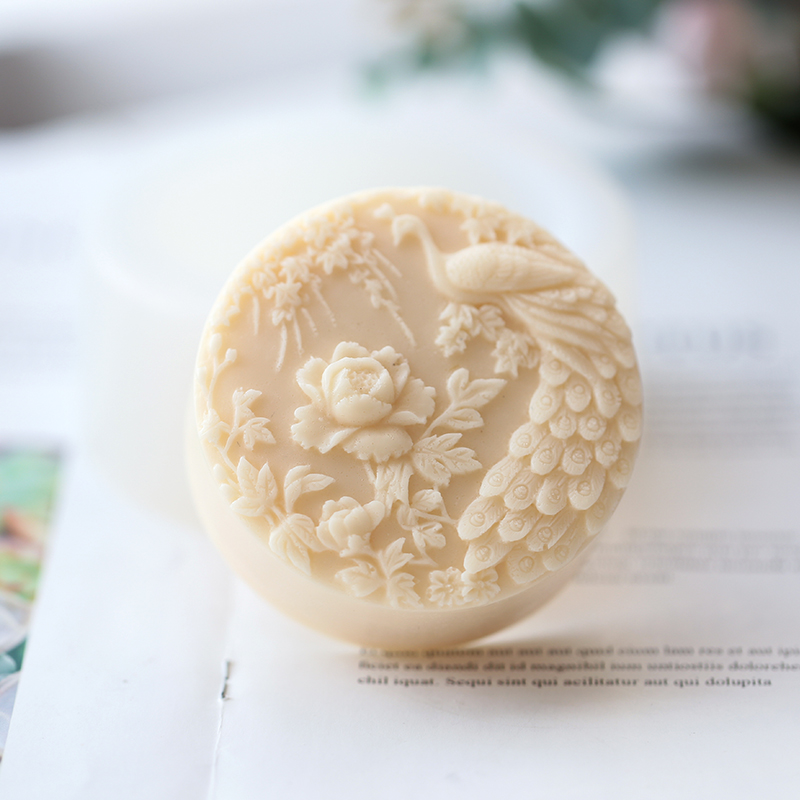 Peacock Flower Pattern Silicon - Candle Supplies Storage ulasan dan harga